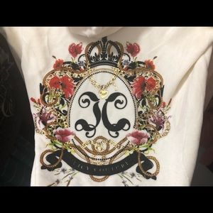 Juicy Couture Zip up White Red Large New